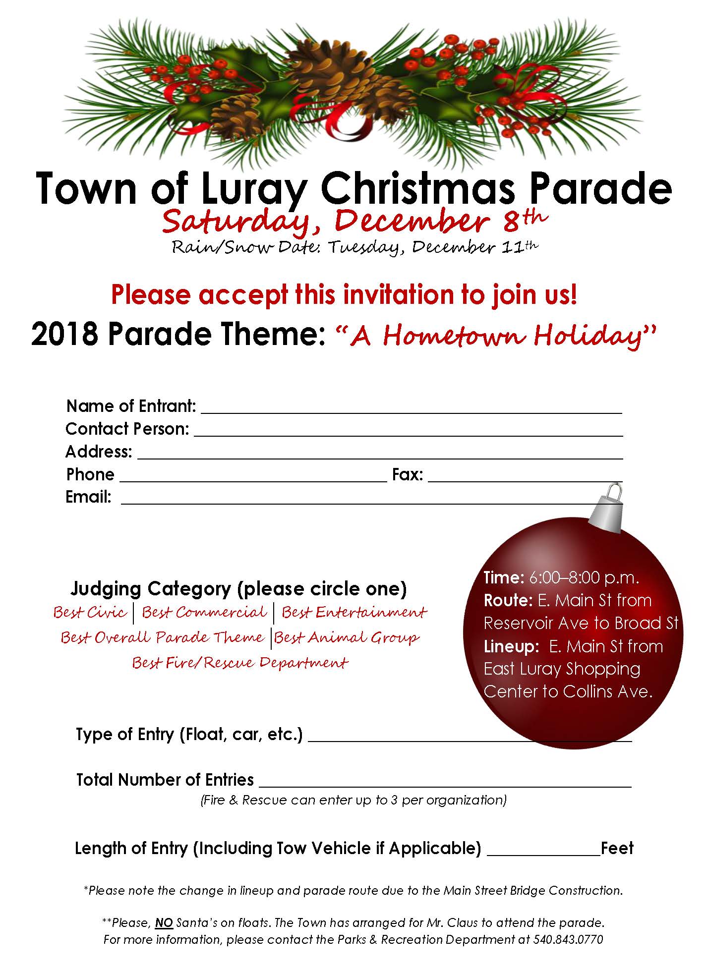 Luray Christmas Parade LurayPage Chamber of Commerce