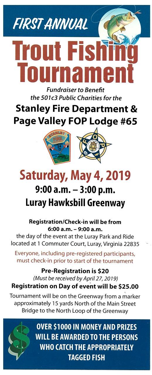 First Annual Trout Tournament for 501c3 Public Charities LurayPage